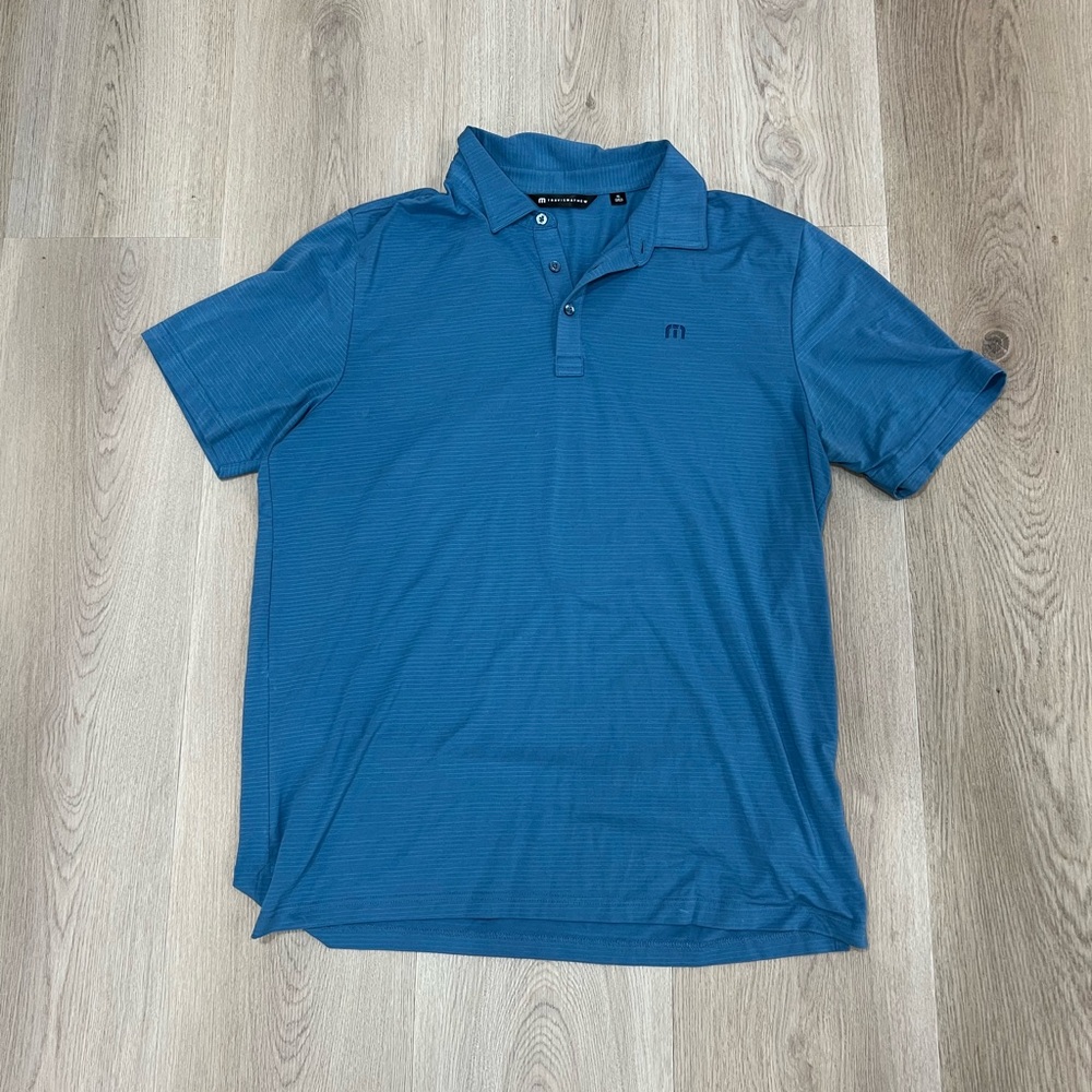 Travis Mathew Blue Polo Shirt Classic Design